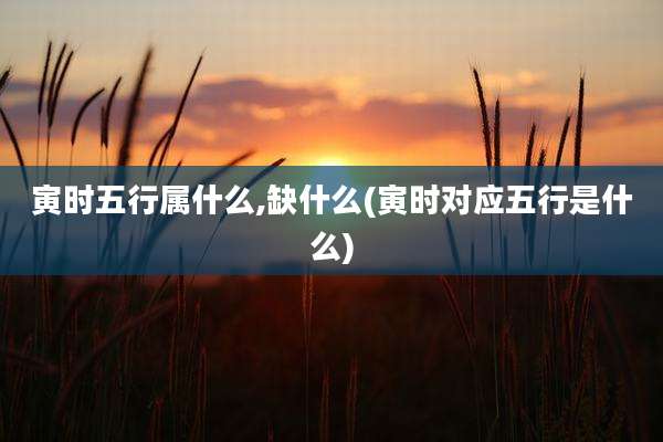 寅时五行属什么,缺什么(寅时对应五行是什么)