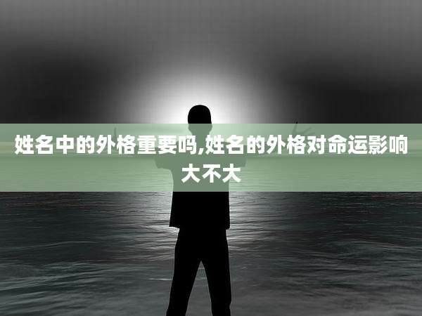 姓名中的外格重要吗,姓名的外格对命运影响大不大