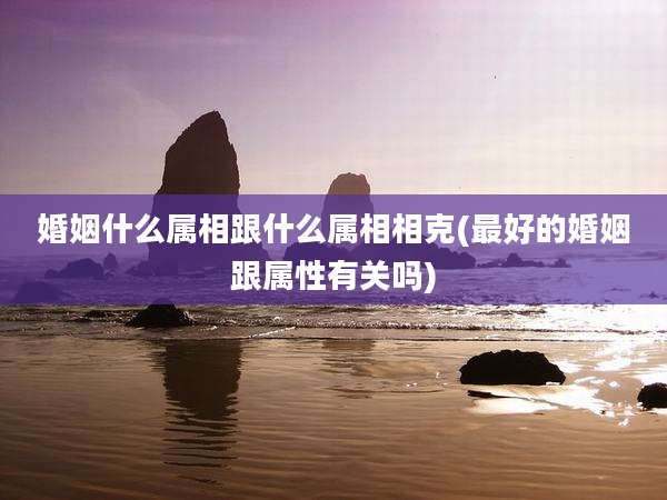 婚姻什么属相跟什么属相相克(最好的婚姻跟属性有关吗)