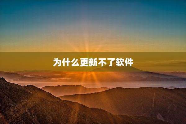 为什么更新不了软件