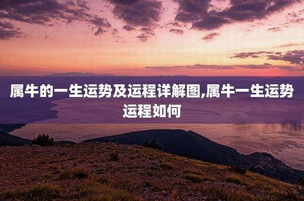 属牛的一生运势及运程详解图,属牛一生运势运程如何