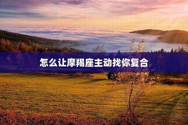 怎么让摩羯座主动找你复合