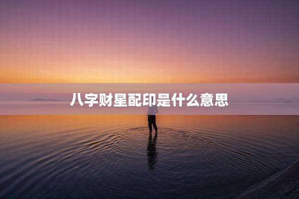 八字财星配印是什么意思