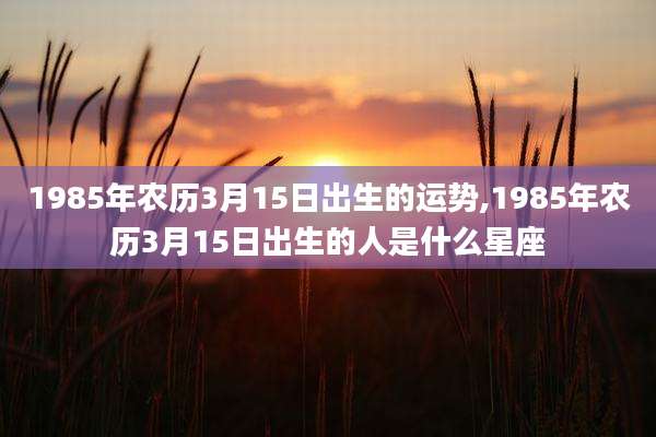 1985年农历3月15日出生的运势,1985年农历3月15日出生的人是什么星座