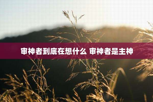 审神者到底在想什么 审神者是主神
