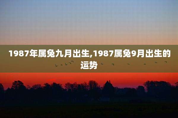 1987年属兔九月出生,1987属兔9月出生的运势