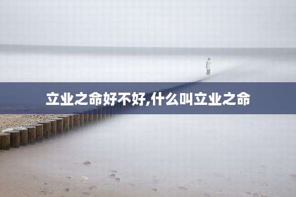 立业之命好不好,什么叫立业之命
