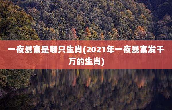 一夜暴富是哪只生肖(2021年一夜暴富发千万的生肖)