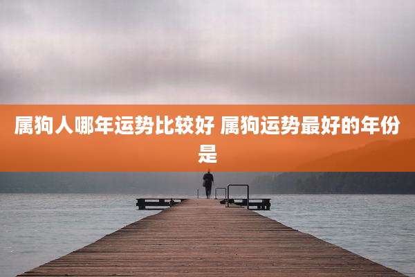 属狗人哪年运势比较好 属狗运势最好的年份是