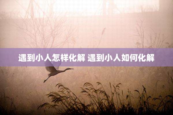 遇到小人怎样化解 遇到小人如何化解