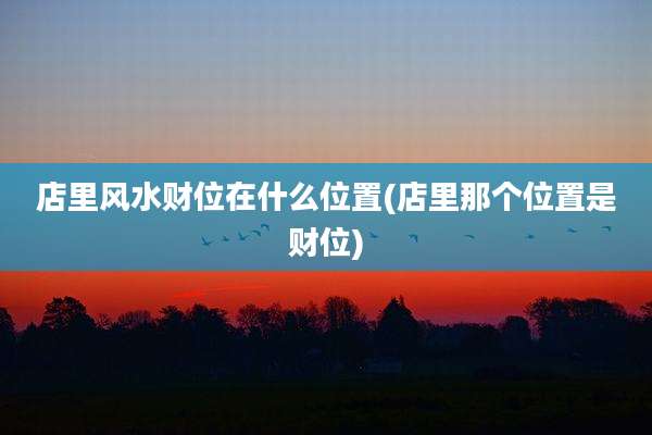 店里风水财位在什么位置(店里那个位置是财位)