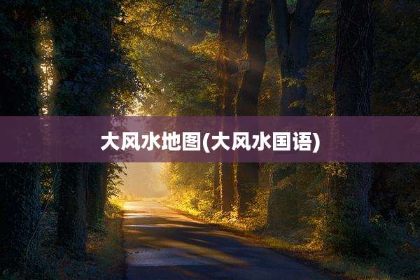大风水地图(大风水国语)