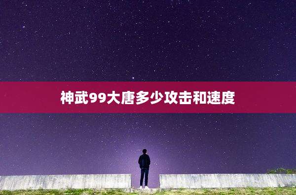 神武99大唐多少攻击和速度