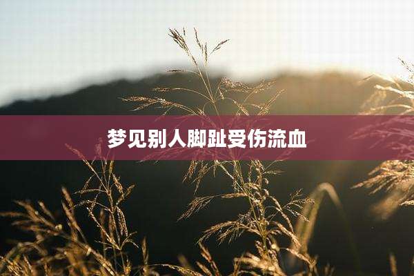 梦见别人脚趾受伤流血