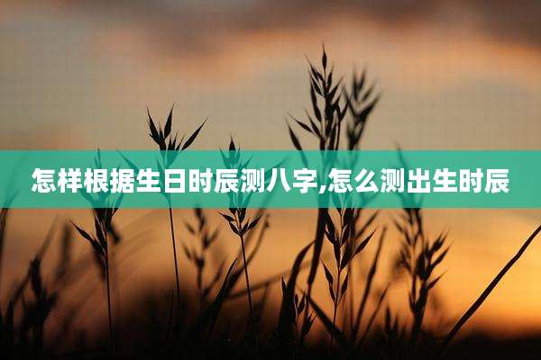 怎样根据生日时辰测八字,怎么测出生时辰