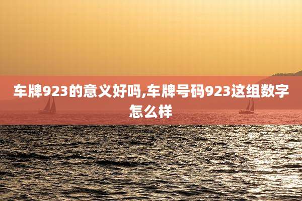 车牌923的意义好吗,车牌号码923这组数字怎么样