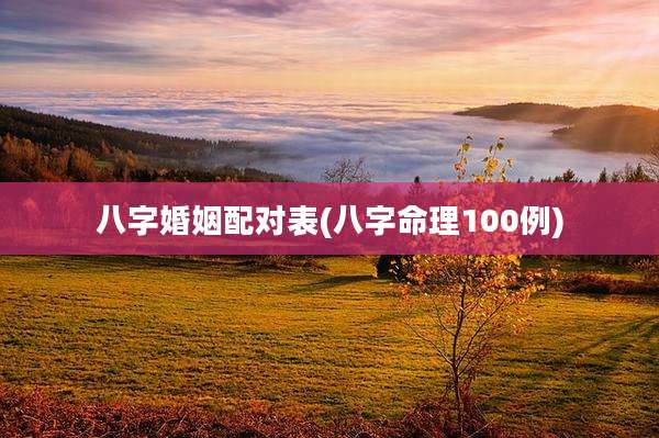 八字婚姻配对表(八字命理100例)
