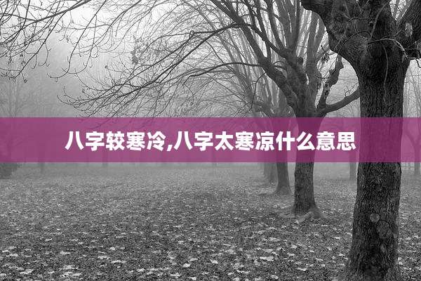 八字较寒冷,八字太寒凉什么意思