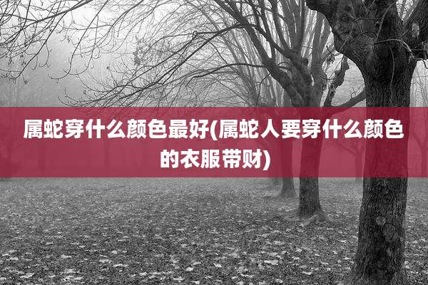 属蛇穿什么颜色最好(属蛇人要穿什么颜色的衣服带财)