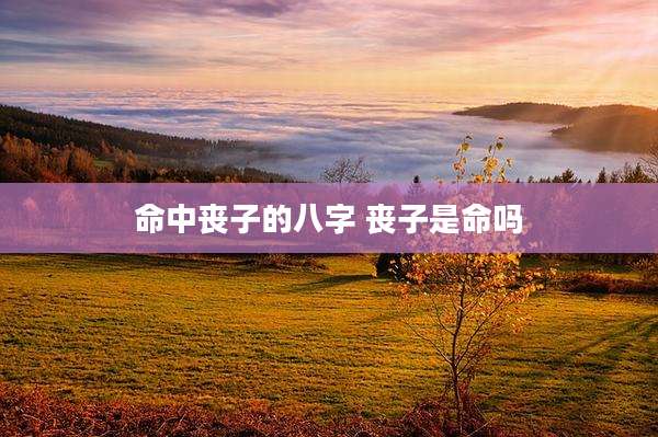 命中丧子的八字 丧子是命吗
