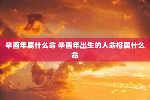 辛酉年属什么命 辛酉年出生的人命格属什么命