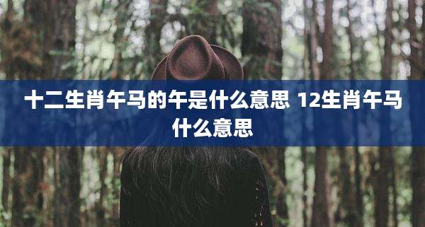 十二生肖午马的午是什么意思 12生肖午马什么意思