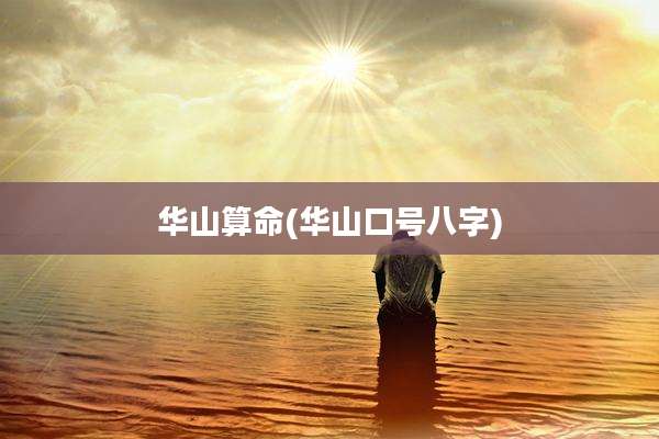 华山算命(华山口号八字)