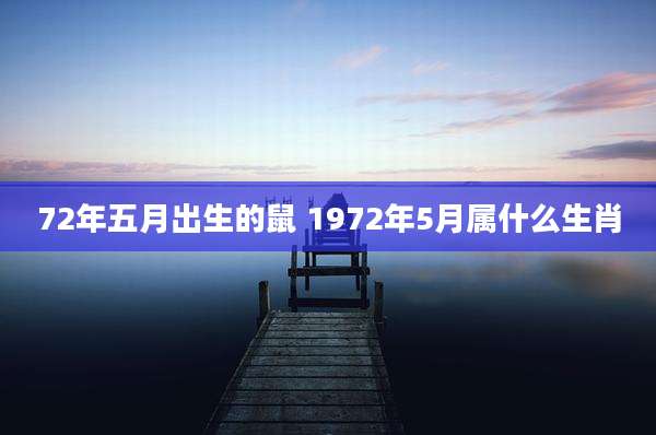 72年五月出生的鼠 1972年5月属什么生肖