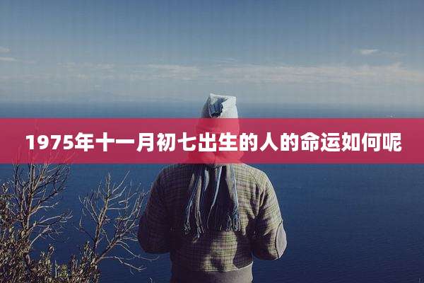 1975年十一月初七出生的人的命运如何呢
