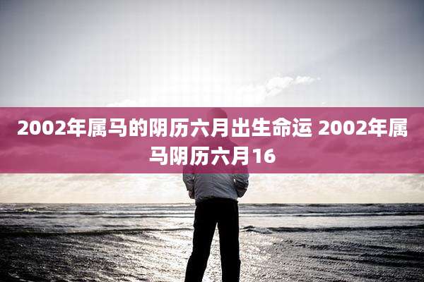 2002年属马的阴历六月出生命运 2002年属马阴历六月16