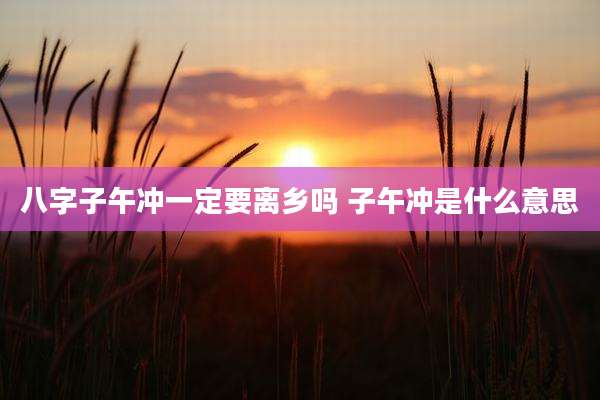 八字子午冲一定要离乡吗 子午冲是什么意思
