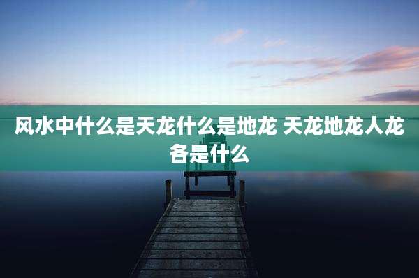 风水中什么是天龙什么是地龙 天龙地龙人龙各是什么