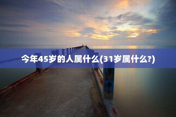 今年45岁的人属什么(31岁属什么?)