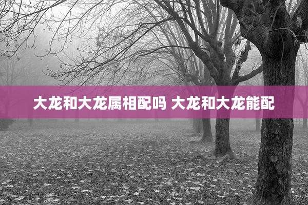 大龙和大龙属相配吗 大龙和大龙能配