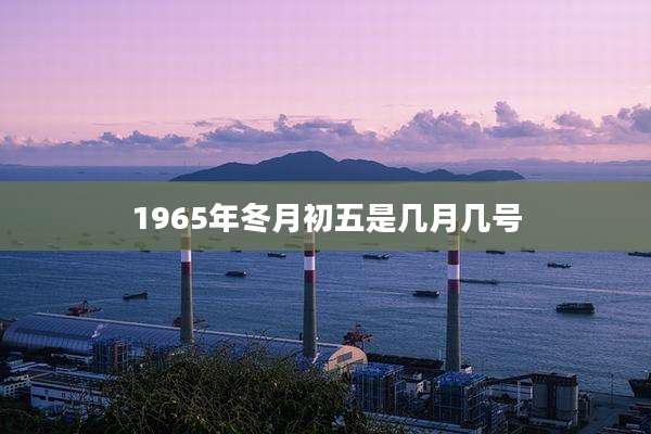 1965年冬月初五是几月几号