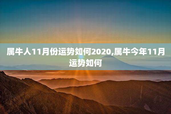 属牛人11月份运势如何2020,属牛今年11月运势如何