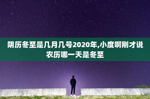 阴历冬至是几月几号2020年,小度啊刚才说农历哪一天是冬至