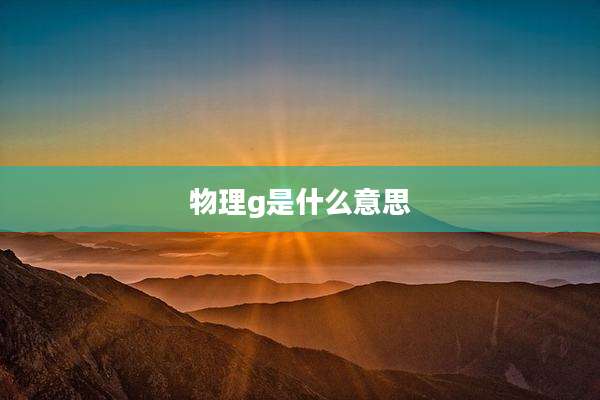 物理g是什么意思