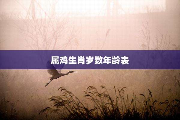 属鸡生肖岁数年龄表