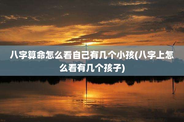 八字算命怎么看自己有几个小孩(八字上怎么看有几个孩子)