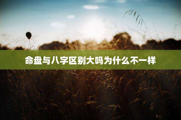 命盘与八字区别大吗为什么不一样