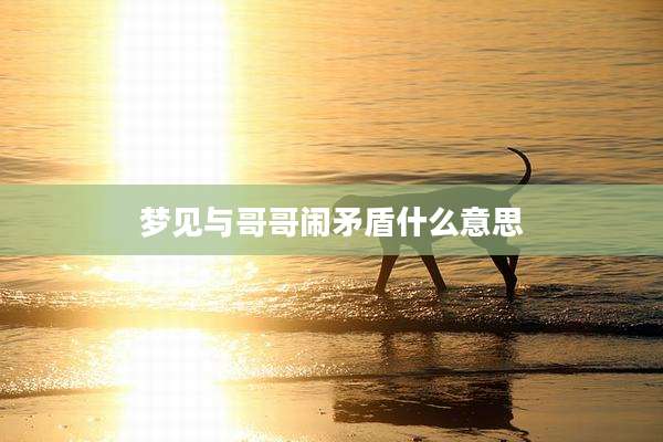梦见与哥哥闹矛盾什么意思
