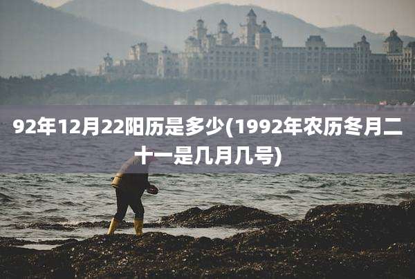 92年12月22阳历是多少(1992年农历冬月二十一是几月几号)