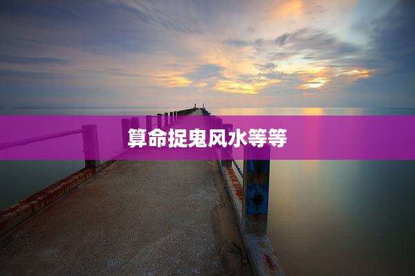 算命捉鬼风水等等