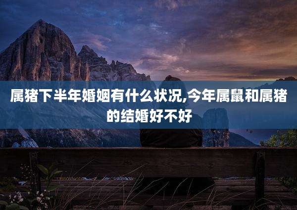 属猪下半年婚姻有什么状况,今年属鼠和属猪的结婚好不好