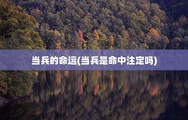 当兵的命运(当兵是命中注定吗)