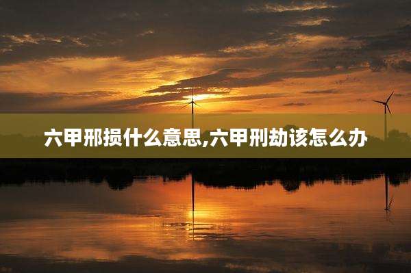 六甲邢损什么意思,六甲刑劫该怎么办