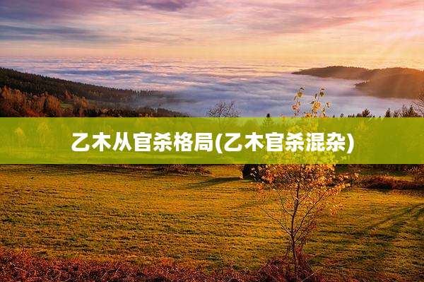 乙木从官杀格局(乙木官杀混杂)