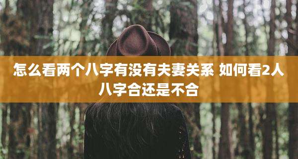 怎么看两个八字有没有夫妻关系 如何看2人八字合还是不合