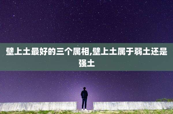 壁上土最好的三个属相,壁上土属于弱土还是强土